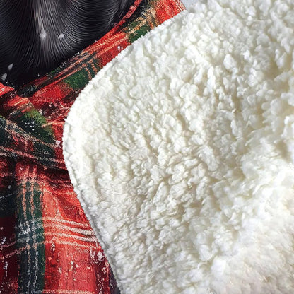 Snowy Christmas Doberman Sherpa Blanket