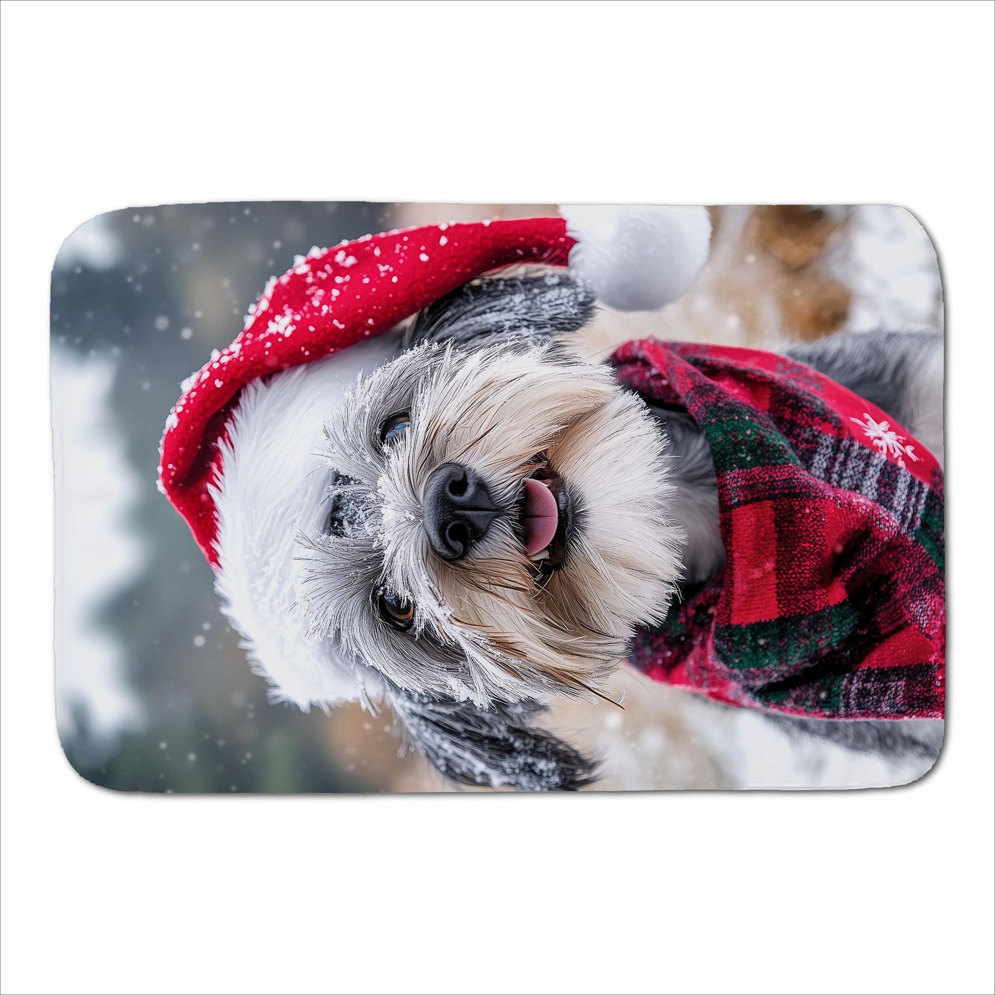 Snowy Christmas Dandie Dismount Terrier Sherpa Blanket