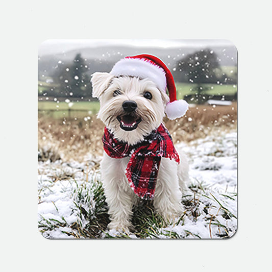 Christmas Dandie Dismount Terrier Coasters