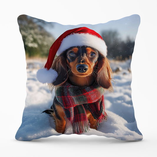 Christmas Dachshund Cushion