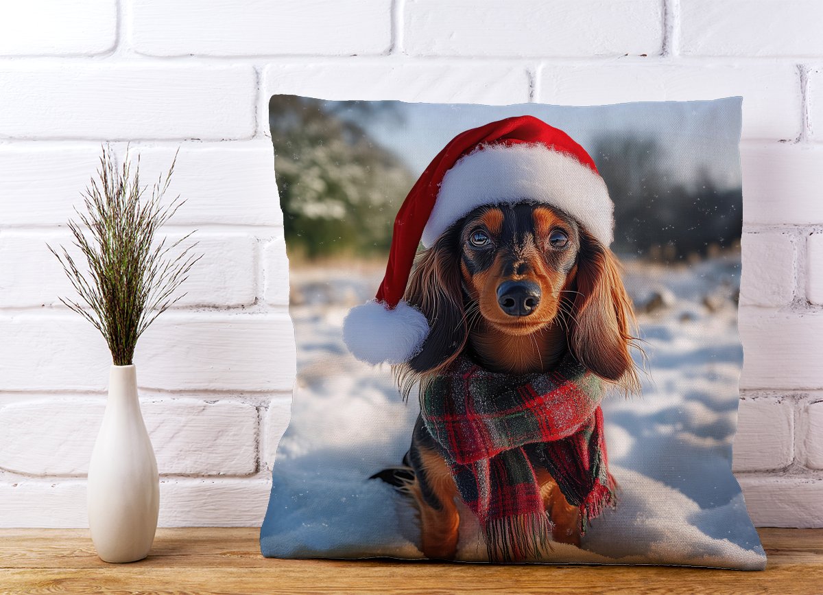 Christmas Dachshund Cushion