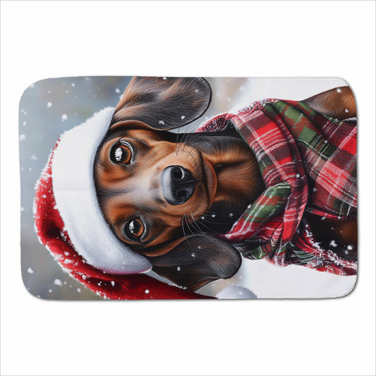 Christmas Dachschund Sherpa Blanket