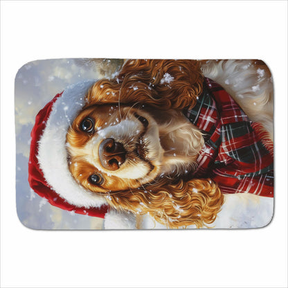 Snowy Christmas Cocker Spaniel Sherpa Blanket