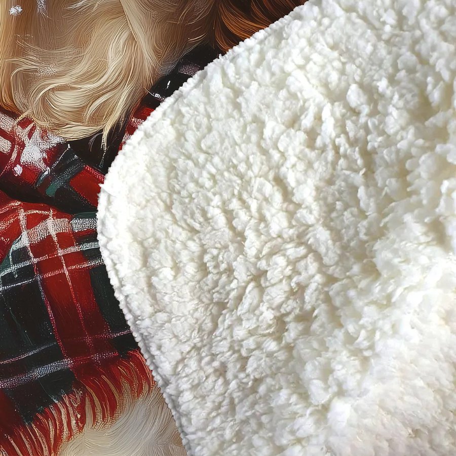 Snowy Christmas Cocker Spaniel Sherpa Blanket