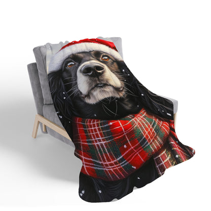 Christmas Cocker Spaniel Sherpa Blanket