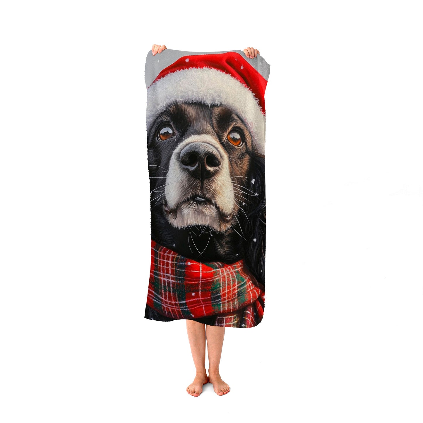 Christmas Cocker Spaniel Beach Towel