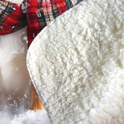 Snowy Christmas Chihuahua Sherpa Blanket