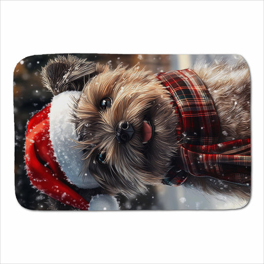 Snowy Christmas Cairn Terrier Sherpa Blanket