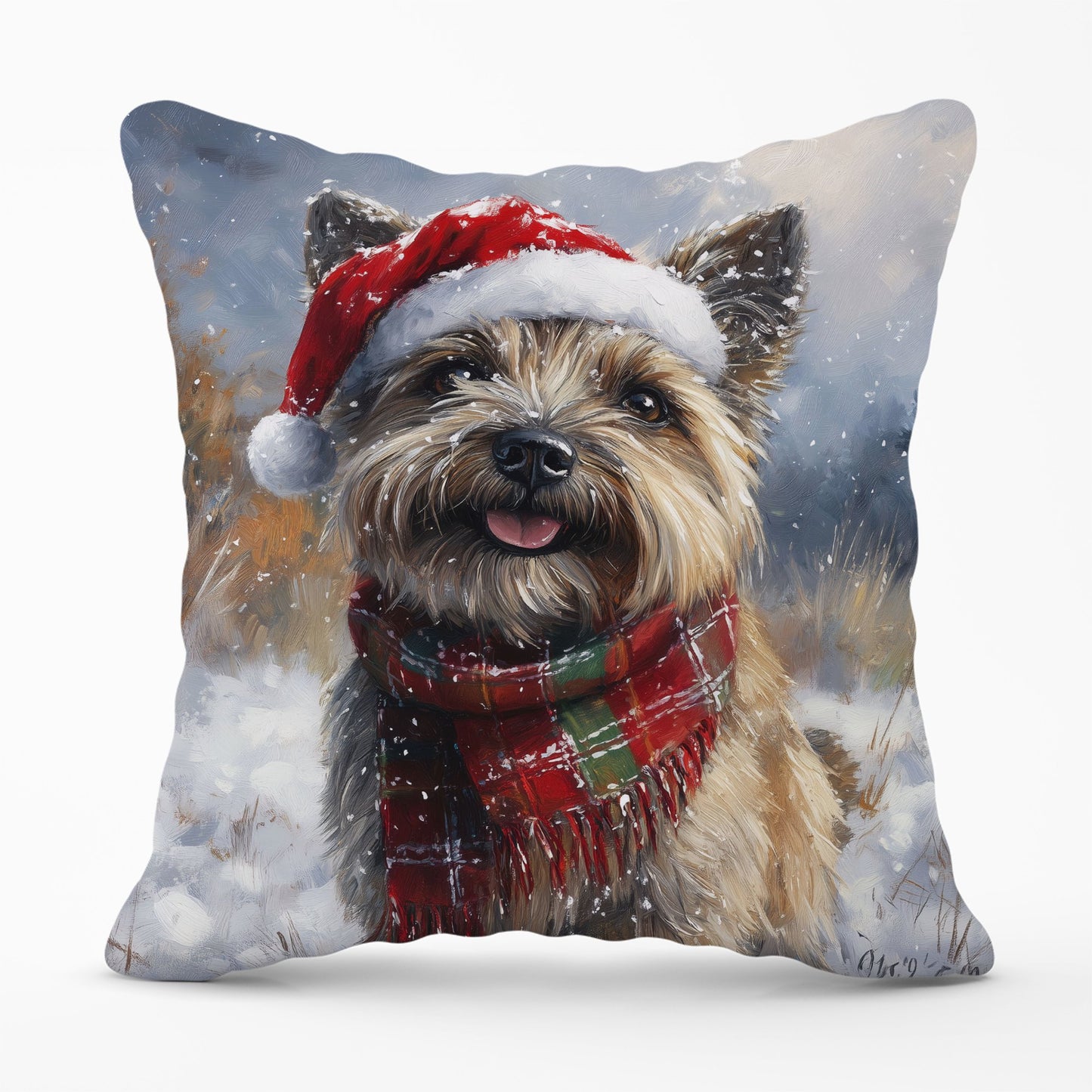 Christmas Cairn Terrier Cushion