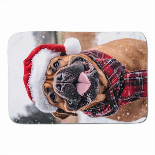 Snowy Christmas Bullmastiff Sherpa Blanket
