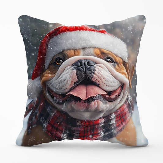 Christmas Bulldog Cushion