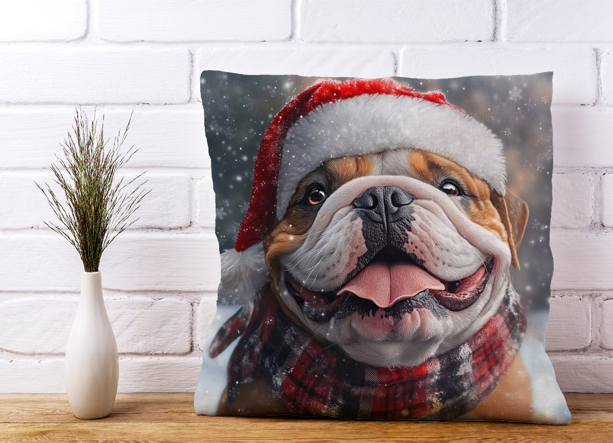 Christmas Bulldog Cushion