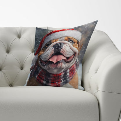 Christmas Bulldog Cushion