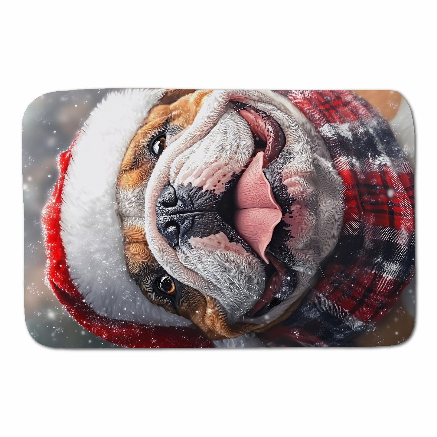 Christmas Bulldog Sherpa Blanket