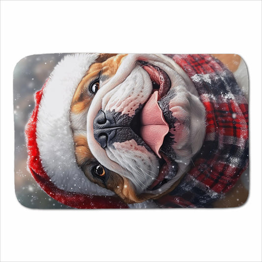 Christmas Bulldog Sherpa Blanket
