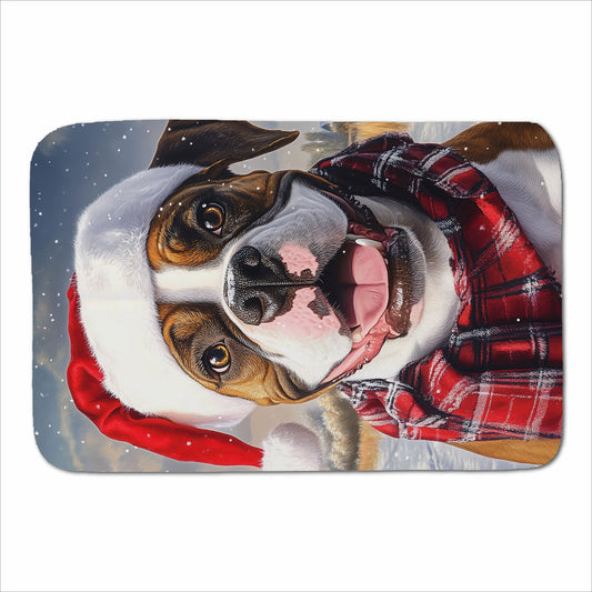 Snowy Christmas Boxer Dog Sherpa Blanket