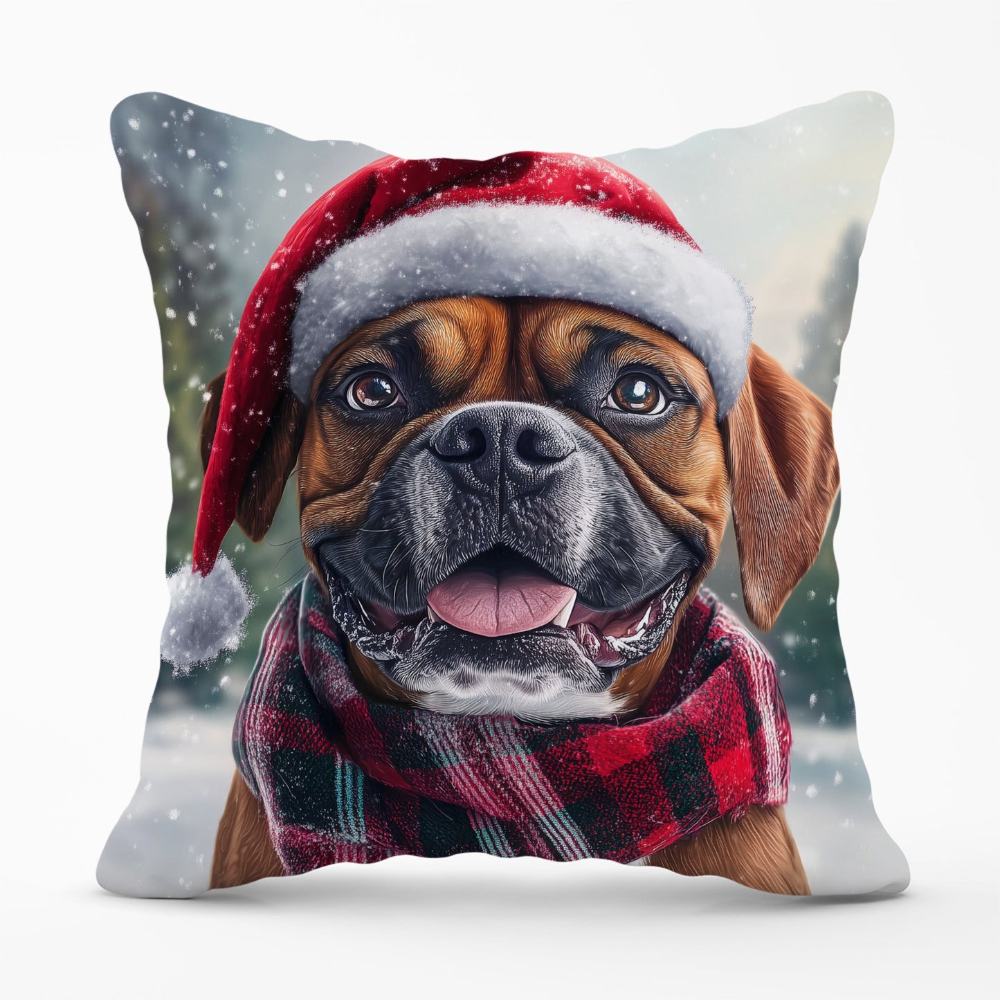 Christmas Boxer Dog Cushion