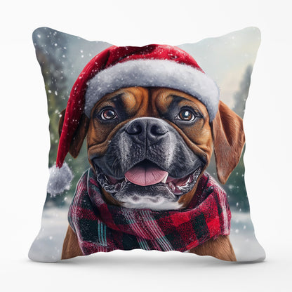 Christmas Boxer Dog Cushion