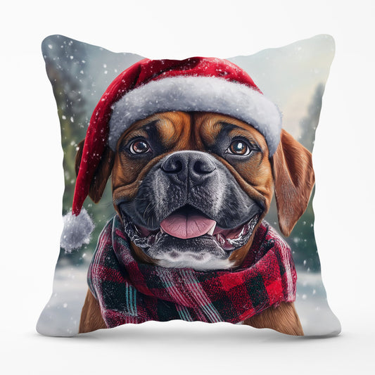 Christmas Boxer Dog Cushion