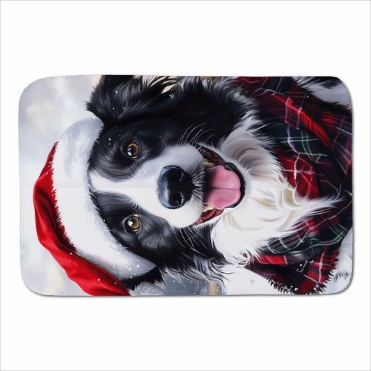 Christmas Border Collie Sherpa Blanket