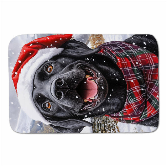 Christmas Black Labrador Sherpa Blanket