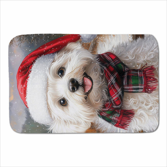 Snowy Christmas Bischon Frise Sherpa Blanket