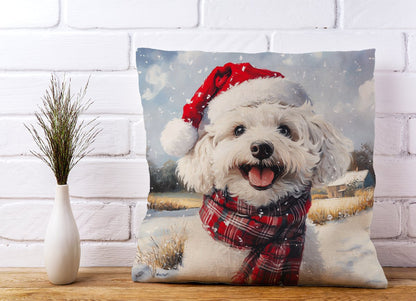 Christmas Bischon Frise Cushion