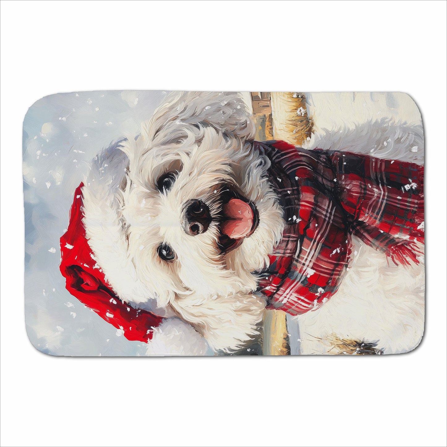 Christmas Bischon Frise Sherpa Blanket