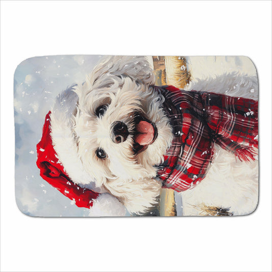 Christmas Bischon Frise Sherpa Blanket