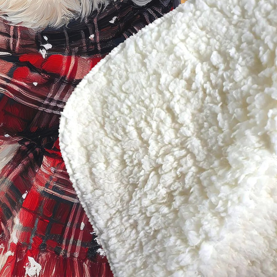 Christmas Bischon Frise Sherpa Blanket