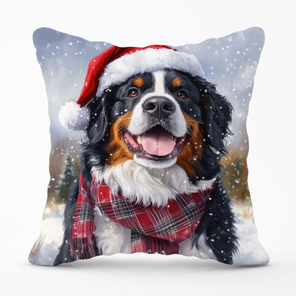 Christmas Bernese Mountain Dog Cushion
