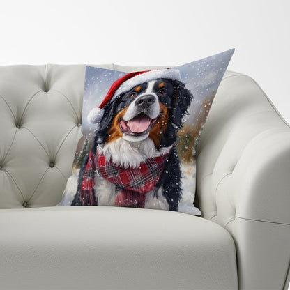 Christmas Bernese Mountain Dog Cushion
