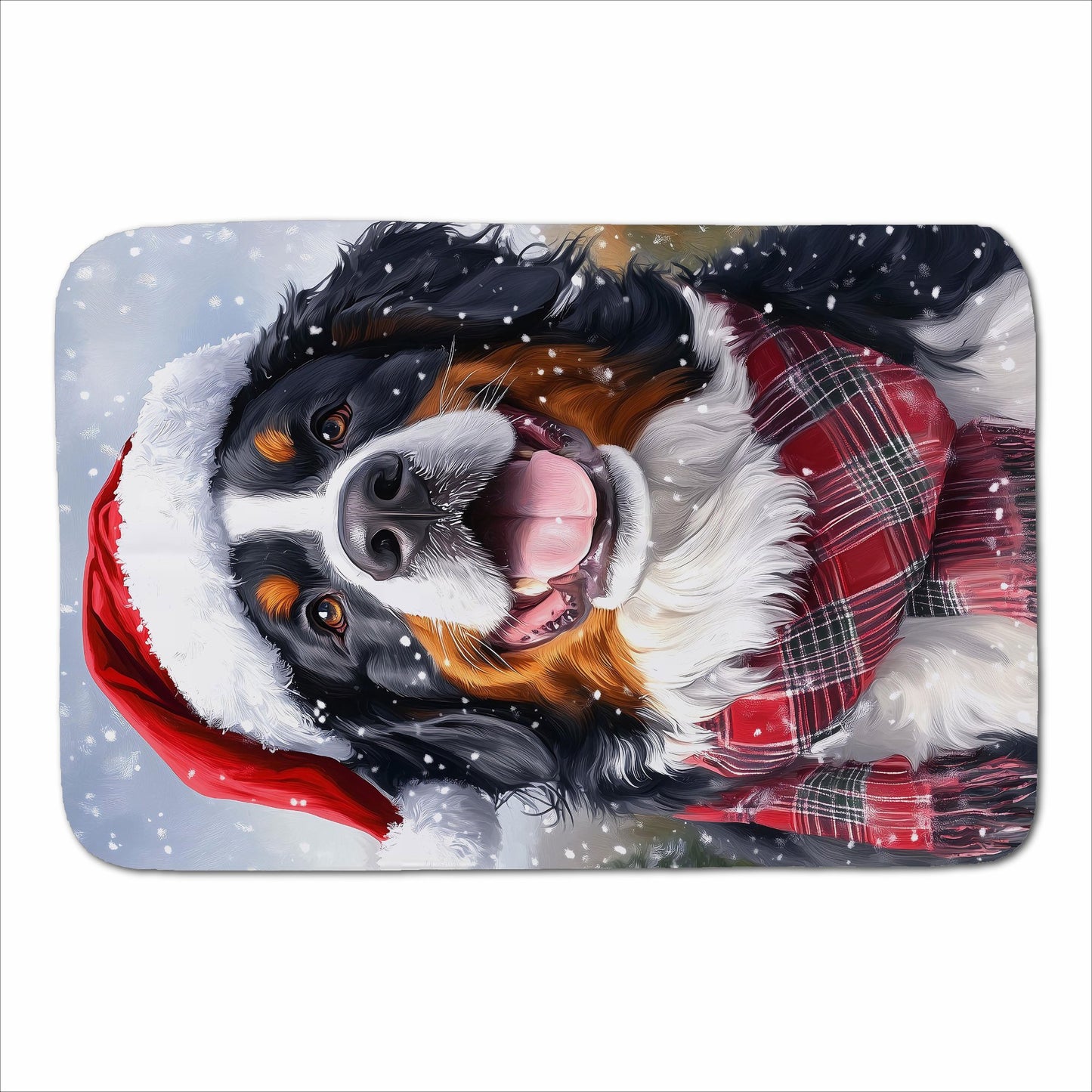 Christmas Bernese Mountain Dog Sherpa Blanket