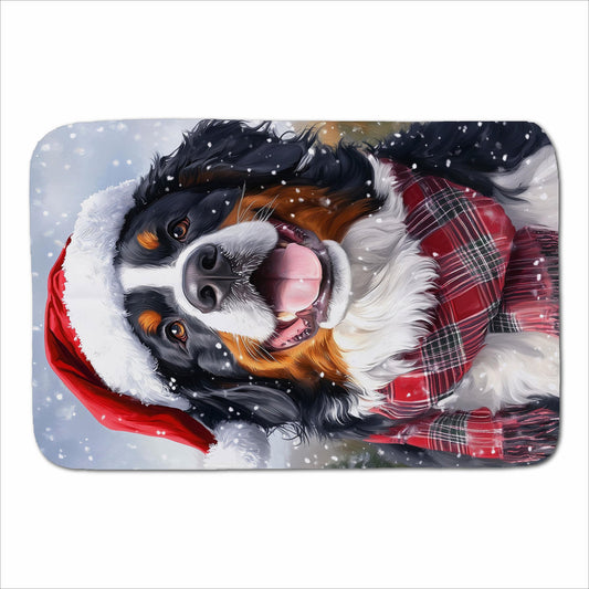 Christmas Bernese Mountain Dog Sherpa Blanket