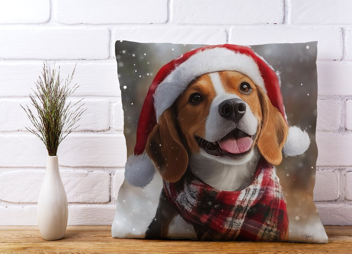 Christmas Beagle Cushion