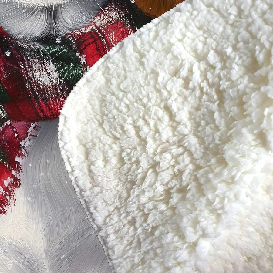 Christmas Bassett Hound Sherpa Blanket