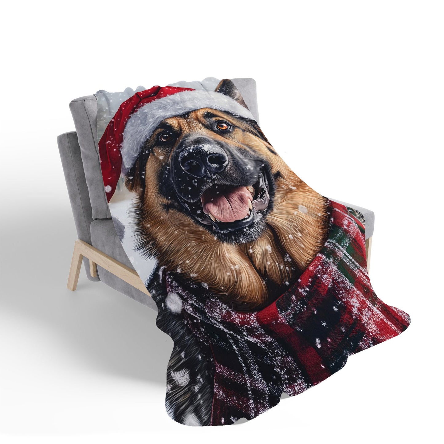 Christmas Alsatian Sherpa Blanket