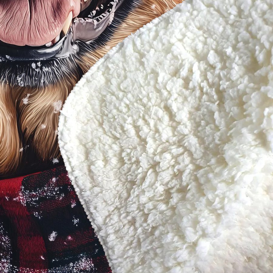 Christmas Alsatian Sherpa Blanket