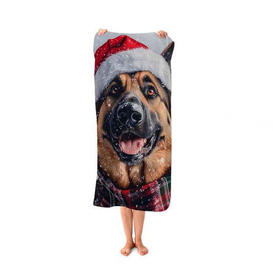 Christmas Alsatian Beach Towel