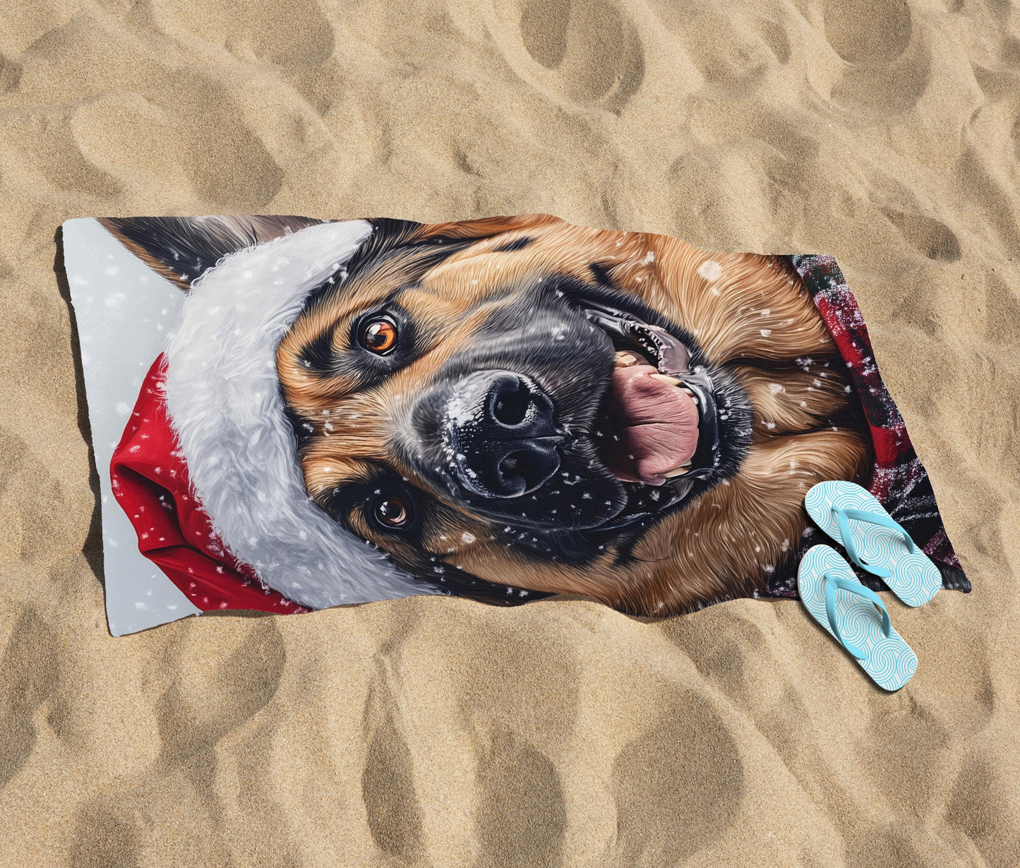 Christmas Alsatian Beach Towel