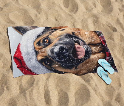 Christmas Alsatian Beach Towel