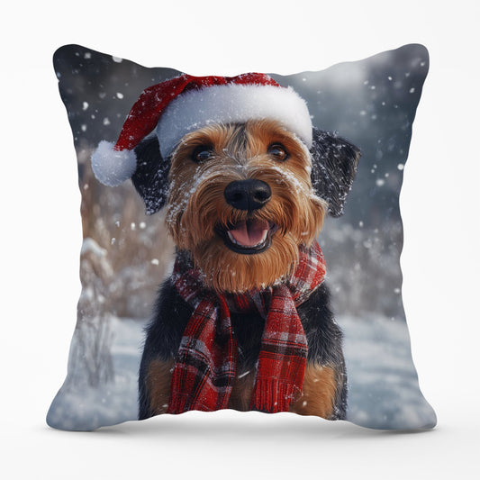 Christmas Airedale Terrier Cushion