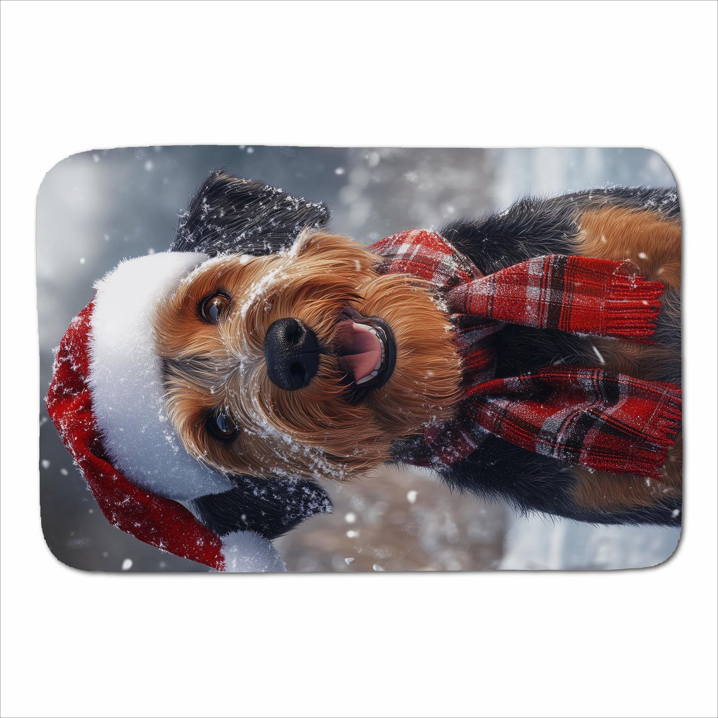 Christmas Airedale Terrier Sherpa Blanket