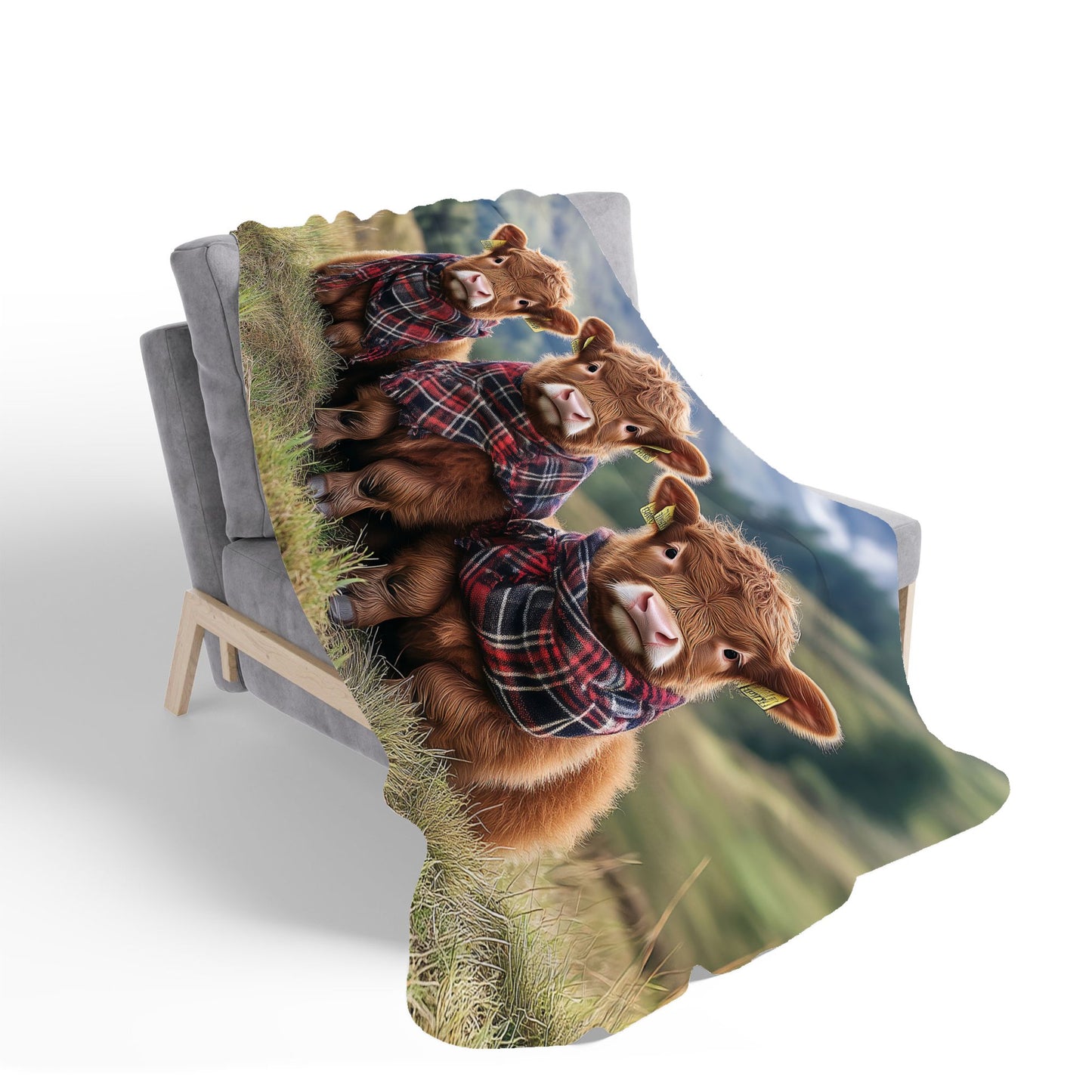 Trio Of Baby Highland Cows Sherpa Blanket