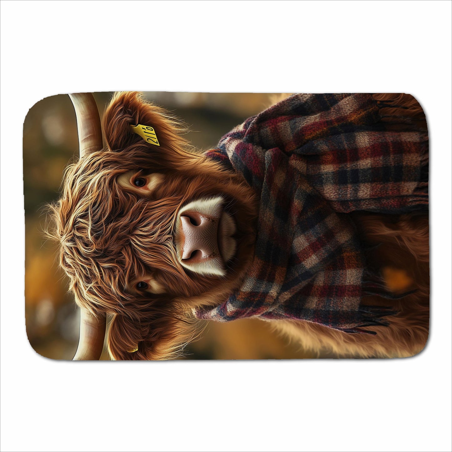 Highland Cow Wearing Scarf Sherpa Blanket
