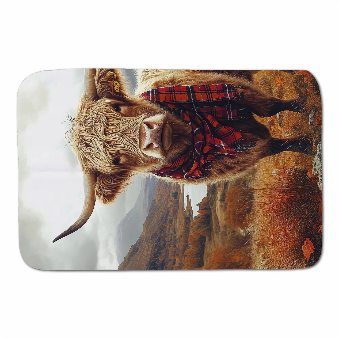 Autumnal Highland Cow Sherpa Blanket