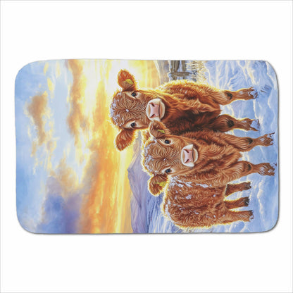 Snowy Baby Highland Cows Sherpa Blanket