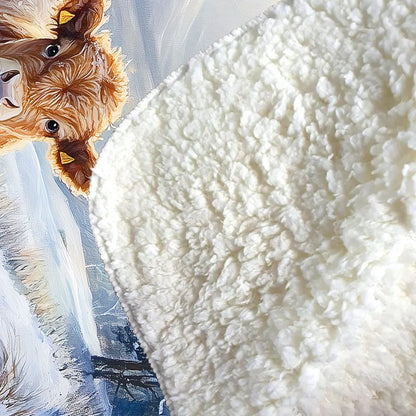 Due Of Baby Highland Cows Sherpa Blanket