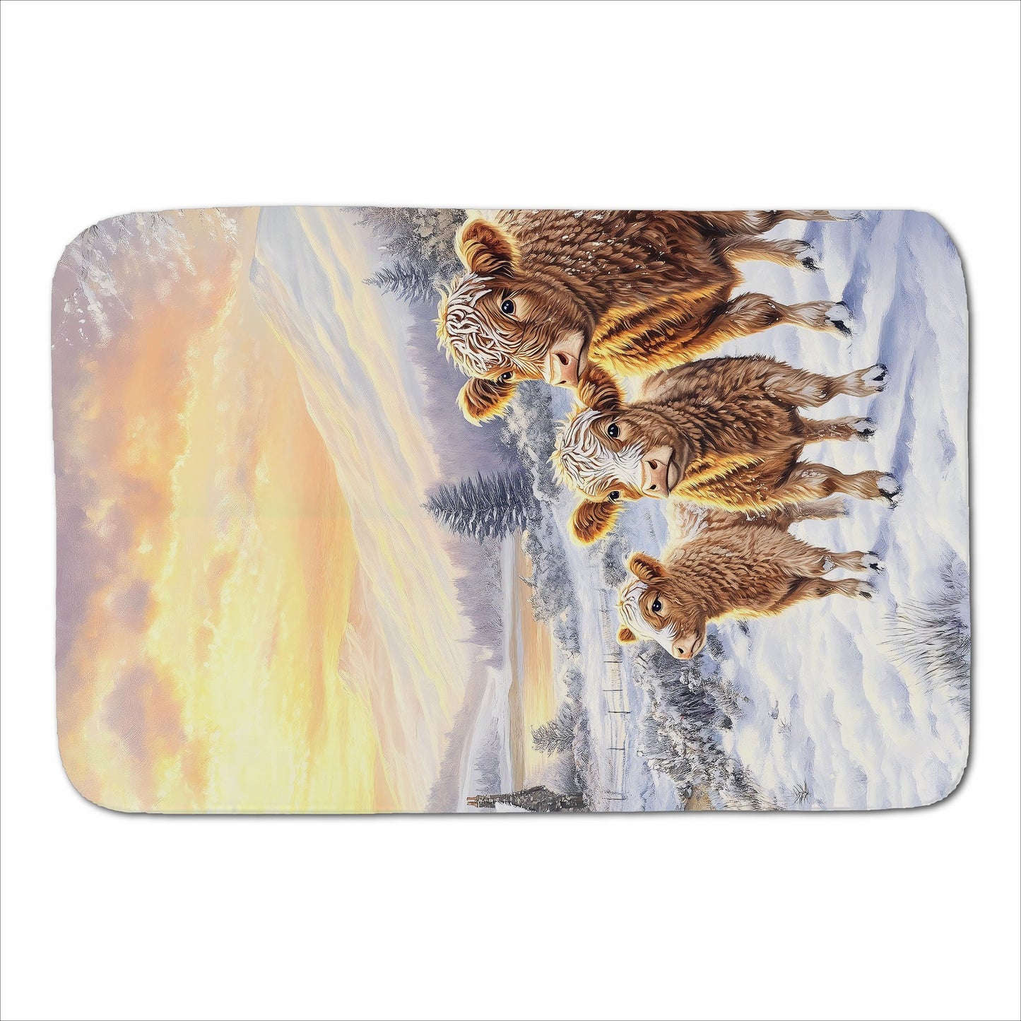 Family Of Highland Cows Sherpa Blanket