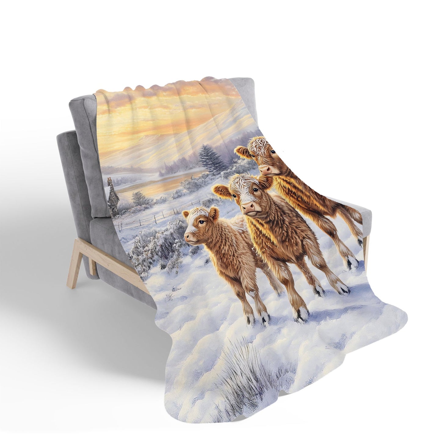 Family Of Highland Cows Sherpa Blanket